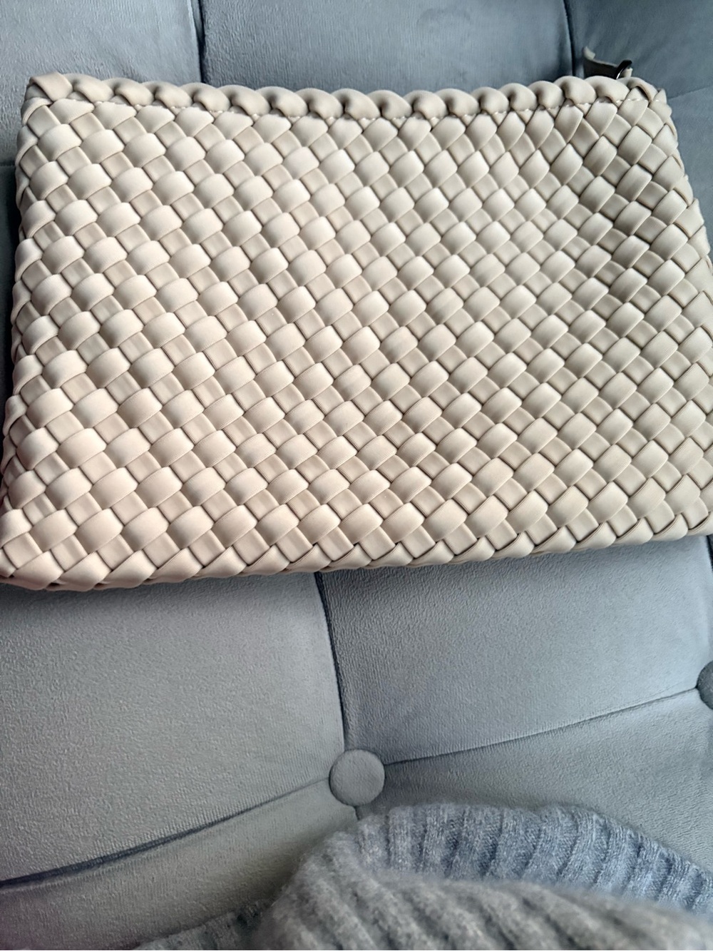 Naghedi St. Barts woven zippered clutch new